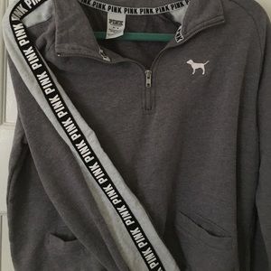 Victoria Secret Pink Grey Quarter Zip